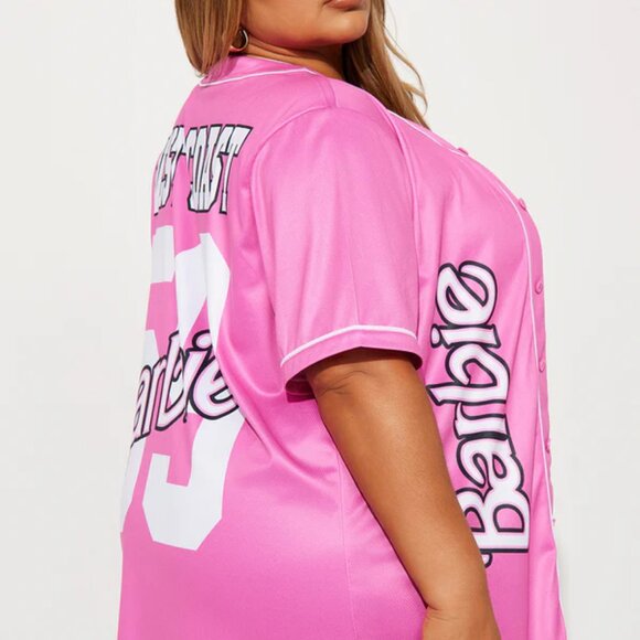 Barbie Pink Baseball Jersey West Coast Barbie Logo Women's Sizes NWT - Picture 5 of 14